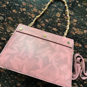 Mauve pink box sling bag