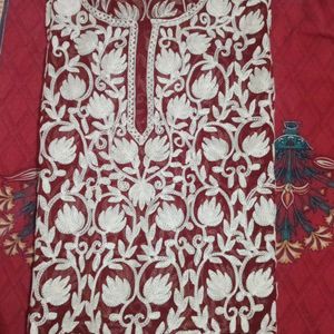 Stylish Kurti Brown 🤎 Nd White Colour