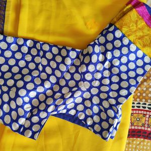 Bollywood Inspired Bright Yellow Saree With Blouse