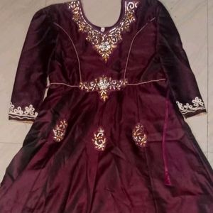 Ehinc Gown, Dark Purple, Blend Silk Gown