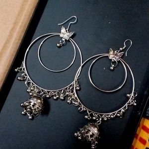 Silver Jhumki Earrings