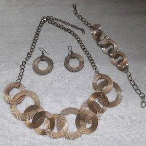 Retro Statement Jewelry Set Wire Hoops Partywear