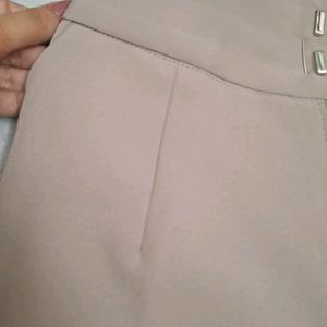 Beige Formal Trousers