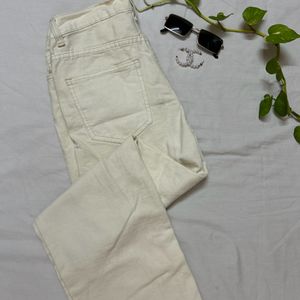 Wide Leg Jeans Beige