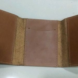 genuine leather 3 fold wallet