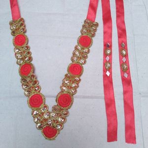 Artificial Red Flower Mala For Haldi