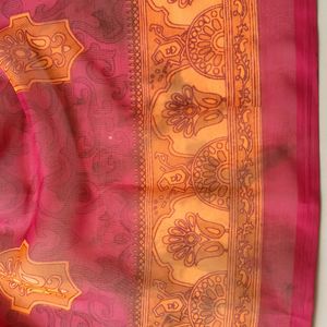 Rani Pink Saree Without Blouse