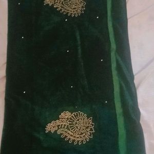 velvet dark green and blue stole