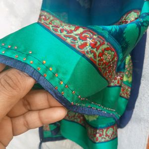 Soft Peacock 🦚 Print Saree