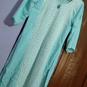 Chikankari Straight Kurti