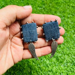 Denim Earrings