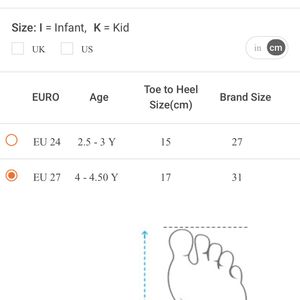 Cutewalk Shoes 27 Size Baby Use