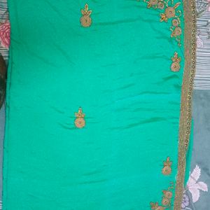 Plain stylish unique work saree simple & beautiful