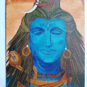 Lord Shiva Hand-painted Acrylic Canvas Painting