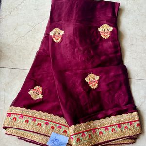 Party Wear Saree With Pretty Work