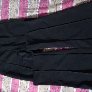 Black Wide Leg Flared Trouser