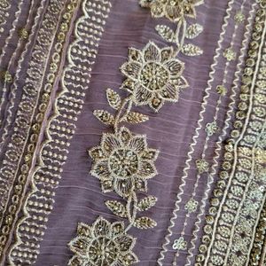 Unstiched Crushed Silk Party Wear Suit Fabric