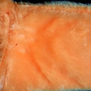 Soft Faux Fur Orange Stole For Women Standard Size