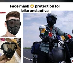 RIDING FACE SHIELD, MASK, BIKE GOGGLES DETACHABLE