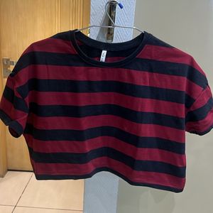 Maroon Striped T-shirt