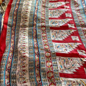 Pure Silk Madhubani Painted Saree With Blouse