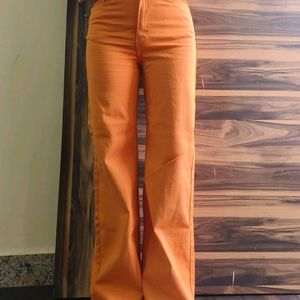 Orange Pinterest Straight Fit Pants