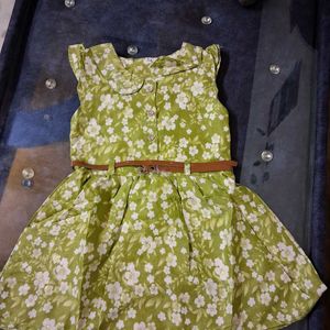 Beautiful Olive Green Frock 1 To 2 Years