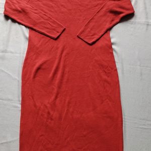 Red Full Length Bodycon Dress