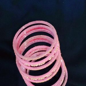 Pink Glass Bangles