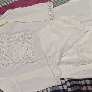 White Kurti Set