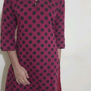 Purple & Black Printed Kurti Top