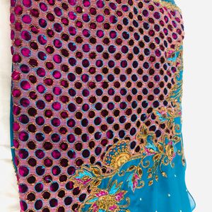 Beaded Heavy Work Party Wear Saree