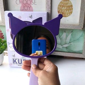 Kuromi Makeup Mirror With Comb - Purple