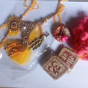 Floral Designer Rakhi for Bhaiya Bhabhi Rakshaband