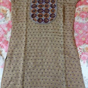 WOMEN STRAIGHT CHANDERI KURTA SET