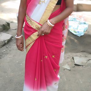 Red N White Saree