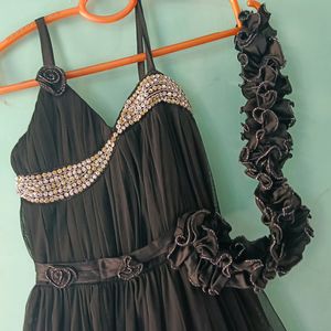 Black Net Dress For Girls..