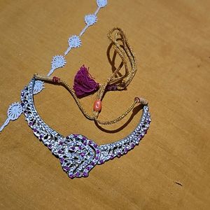 White Pink Stone Necklace