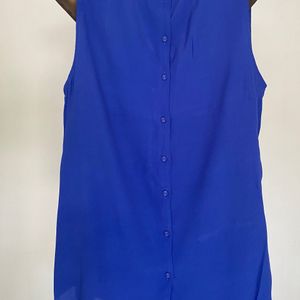 2Combo Blue Back Button Top,Grey GeorgShort Dress