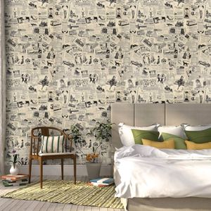 3D Vintage Newpaper Peel &Stick Home Wallpaper