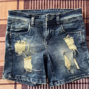 Blue Denim Shorts For Women