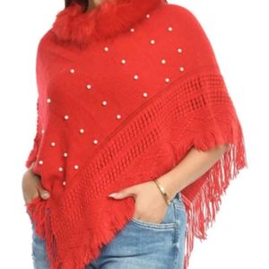 Red Poncho For Women❣️