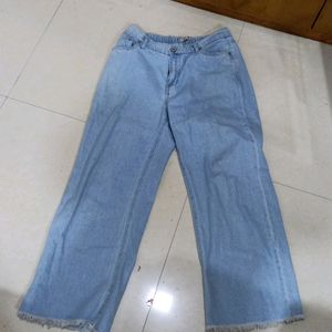 Wide Leg Blue Jeans