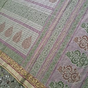 Pure Cotton Saree With Printed