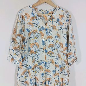 AND Off White Printed Casual  Dress