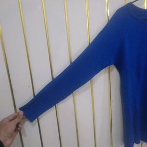 Royal Blue Woolen Top For Girls