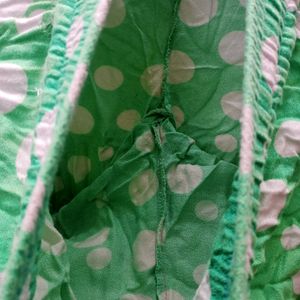 Green Polka Dot Three Fourth Palazzo