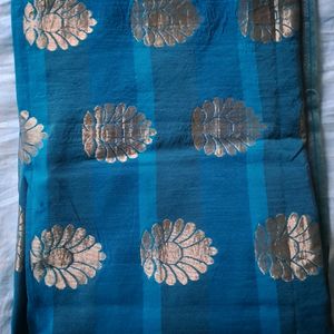 peacock blue saree