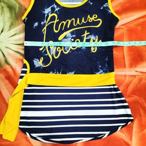 Navy Blue And Mustard Top