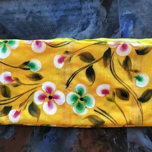 Kota Cotton Handprint Saree On Offer Price